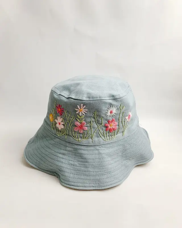 Bucket Hat Denim Daisyflower