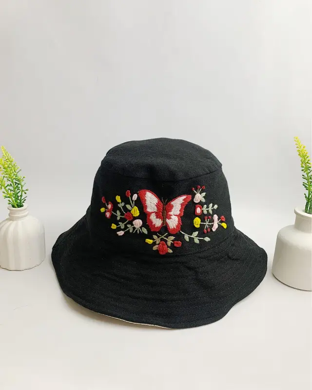 Bucket Hat Scarlet Butterfly