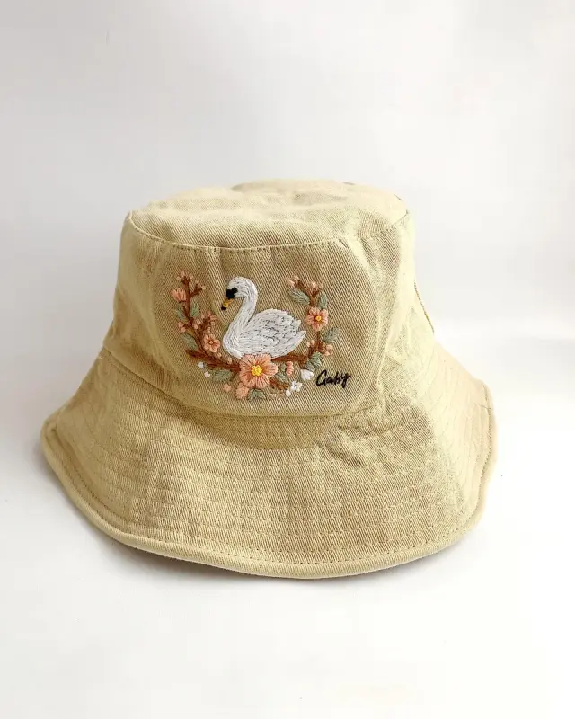 Bucket Hat Swan Petal Grace
