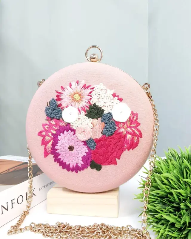 Clutch Bag Pink Garden Burst