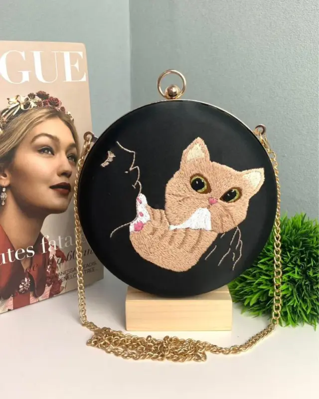 Clutch Bag Noir Kitty Cuddle