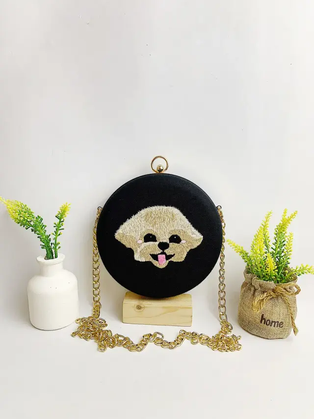 Clutch Bag Noir Puppy Smile