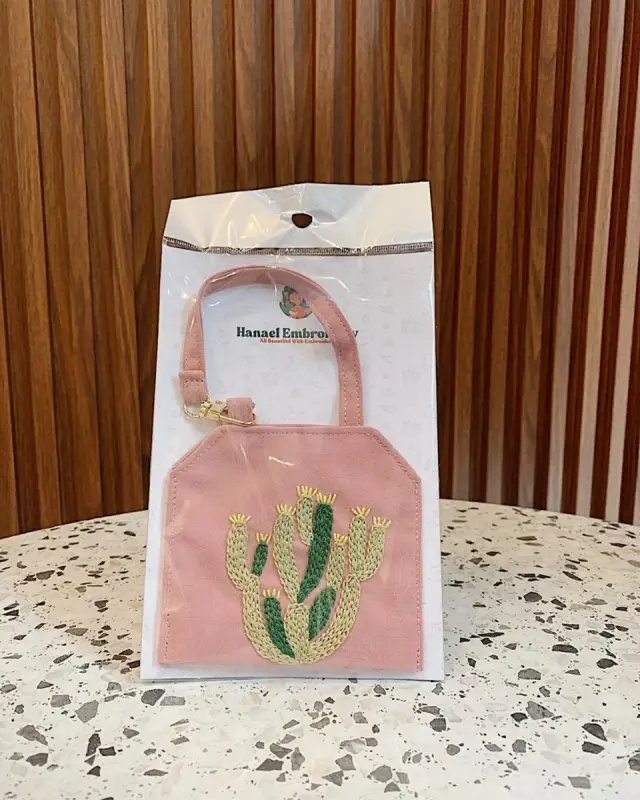 Hanging Wallet Blush Cactus Grove