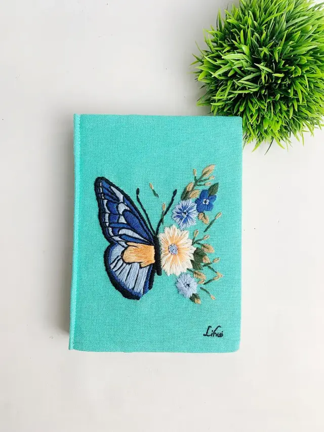 Butterfly Floral Book Embroidery