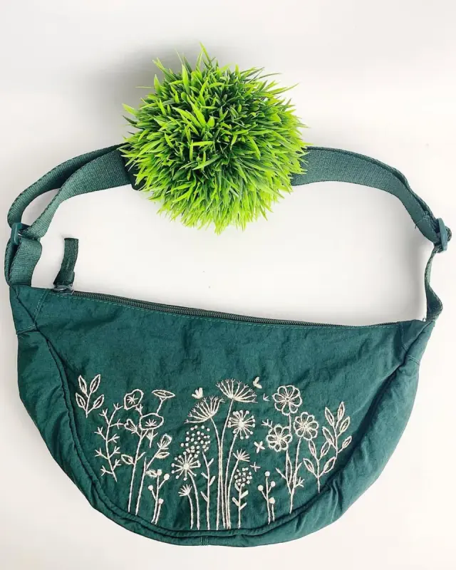 Sling Bag White Botanical Sketch Sling