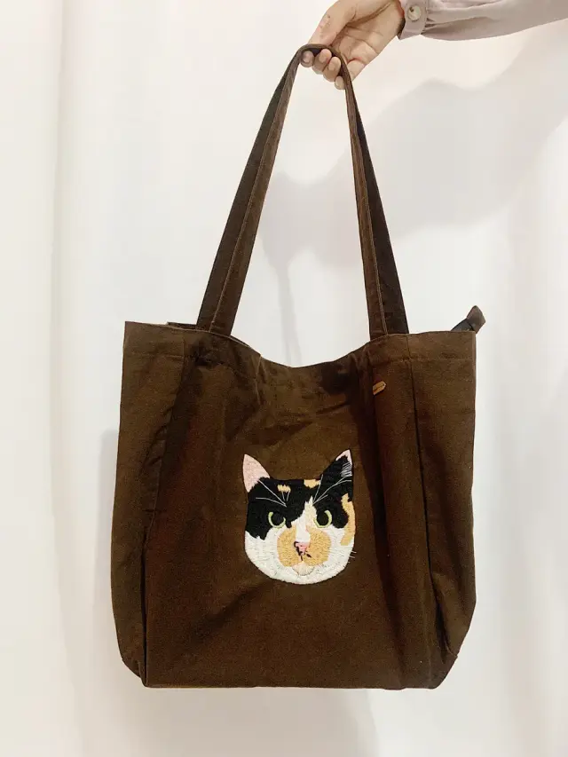 Totebag White Poodle Flora