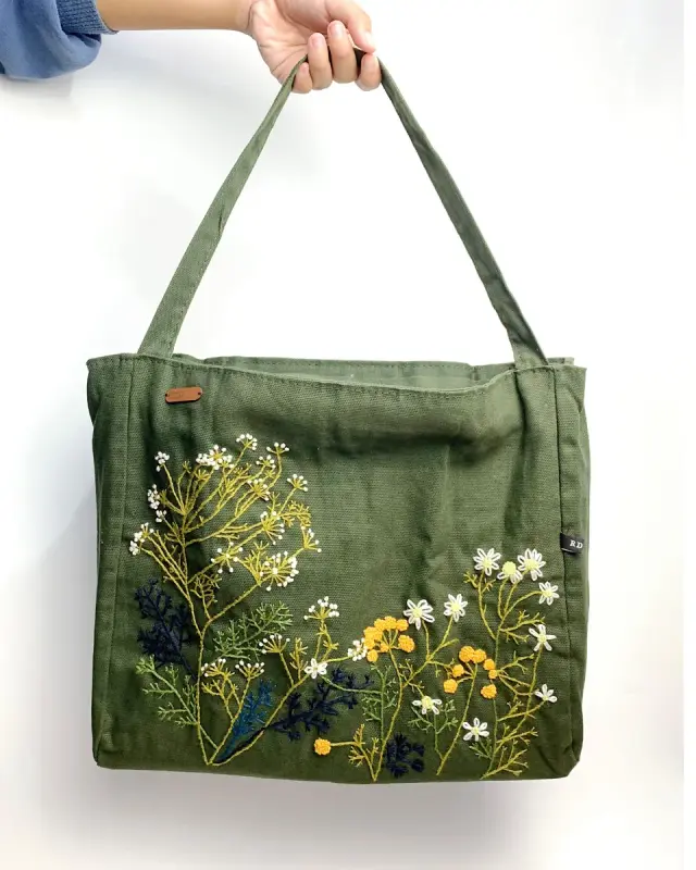 Totebag Pastel Pom Garden Tote