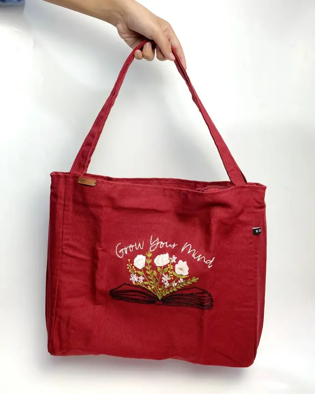 Totebag Bichon Blue Bow Wreath