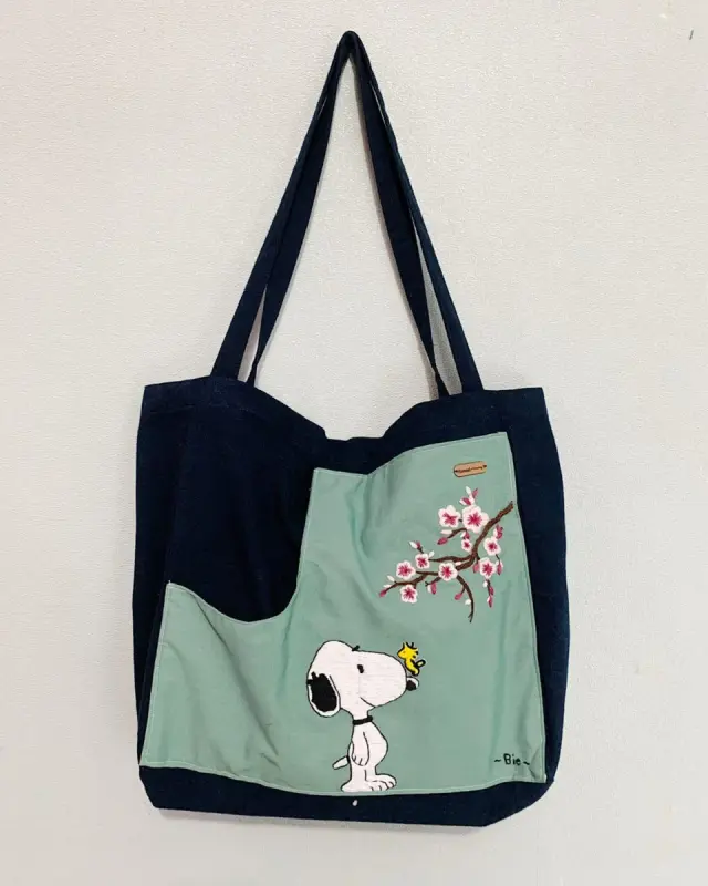 Totebag Vintage Flower Basket