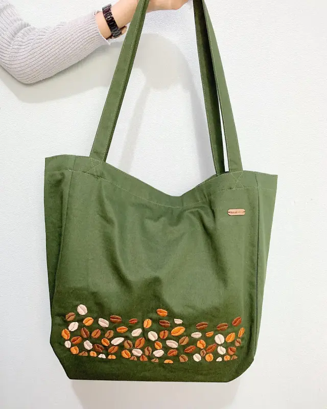 Totebag Berry White Pom