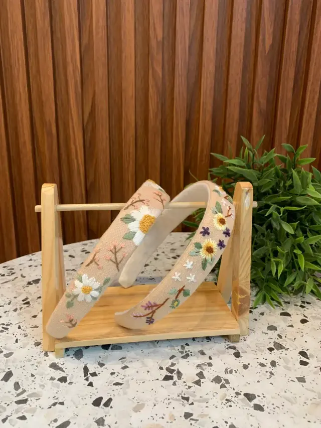 Headband Khaki Flower