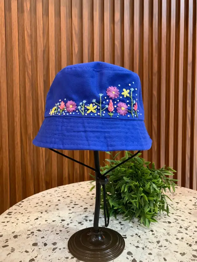 Bucket Hat Kids Blue Flower