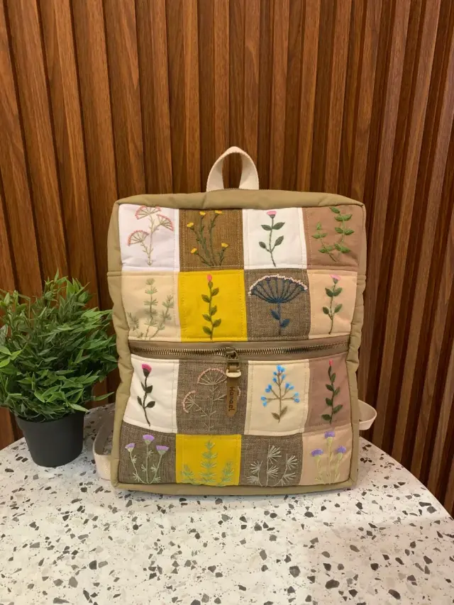 Backpack Perca Brown Flower